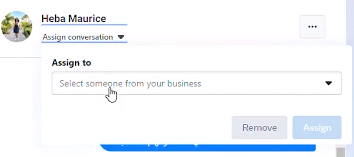 Meta business suite Assign Conversation