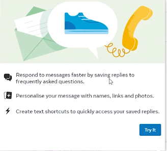 Meta business suite Saved replies 2