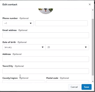 Meta business suite profile-about-Edit